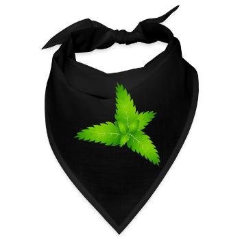 saftig grüne frische Minze Blätter - Bandana - Schwarz - Vorne