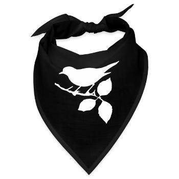 Vogel Drossel Spatz Bussard Rabe Falke Amsel - Bandana - Schwarz - Vorne