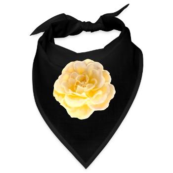 Rose Blume - Bandana - Schwarz - Vorne