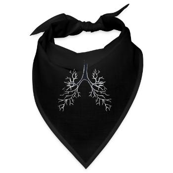 Bronchien Lunge - Bandana - Schwarz - Vorne