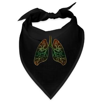 Lunge Organ - Bandana - Schwarz - Vorne