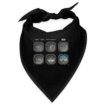 Pilot Cockpit Flugzeug Fliegen - Bandana - Schwarz - Vorne