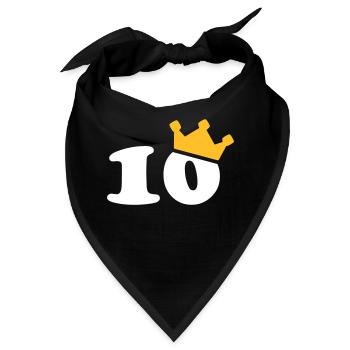 10 Krone 10. Geburtstag 10 Jahre - Bandana - Schwarz - Vorne