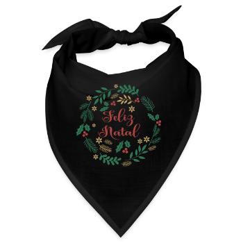 Feliz Natal Frohe Weihnachten Frohe Weihnachten - Bandana - Schwarz - Vorne
