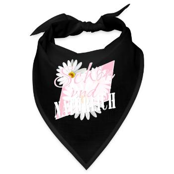 Schön und natürlich Margeriten Blumen rosa - Bandana - Schwarz - Vorne