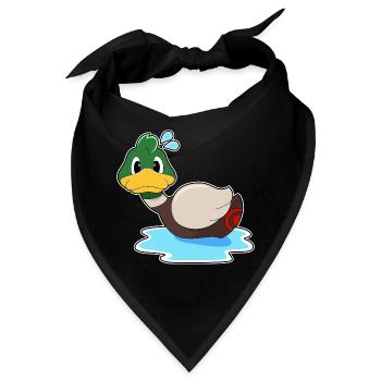Ente Schwimmen - Bandana - Schwarz - Vorne