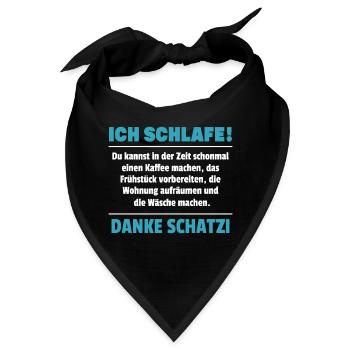 Ich Schlafe lustiger Morgenmuffel Spruch Freund - Bandana - Schwarz - Vorne