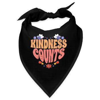 Kindness Counts Motivational Spreading Kindness To - Bandana - Schwarz - Vorne