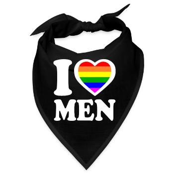 I love men - Bandana - Schwarz - Vorne