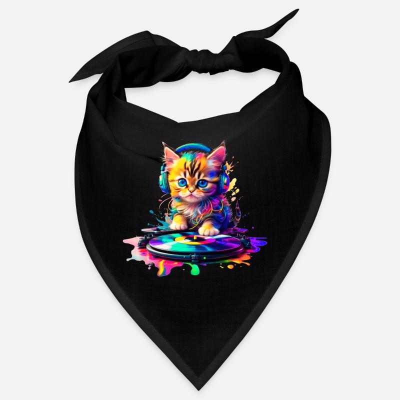 Kätzchen DJ - Regenbogen 2 Bandana