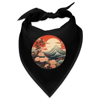 Mystischer Fuji - Bandana - Schwarz - Vorne