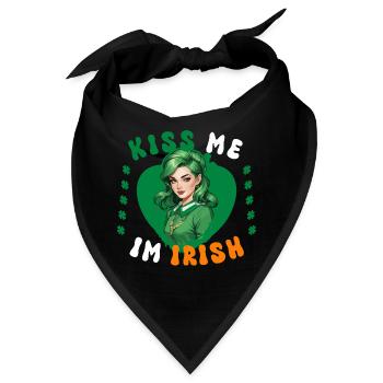 Küss mich, ich bin Irin - Bandana - Schwarz - Vorne