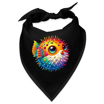 Kugelfisch - Bandana - Schwarz - Vorne