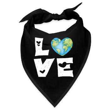 Liebe Erde Herz - Bandana - Schwarz - Vorne
