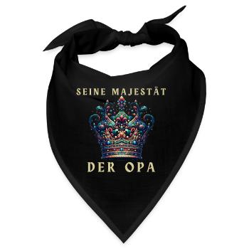 Seine Majestät der Opa Krone - Bandana - Schwarz - Vorne