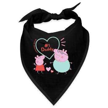 Peppa Pig Design Peppa Mit Papa Wutz - Bandana - Schwarz - Vorne