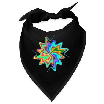 Regenbogen Wirbelstern - Bandana - Schwarz - Vorne
