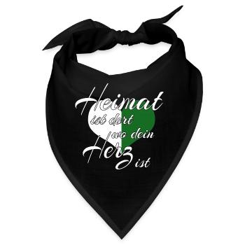 Heimat ist dort wo dein herz ist- Sachsen - Bandana - Schwarz - Vorne