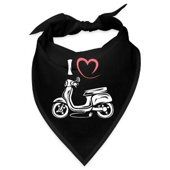 Ich liebe Roller - Elektro scooter Illustration - Bandana - Schwarz - Vorne