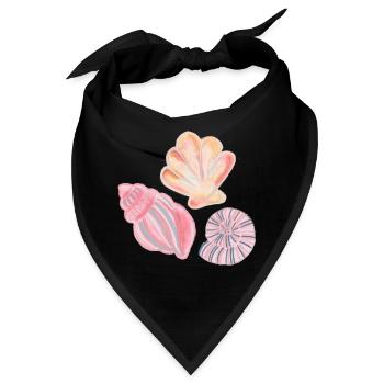 Muschel Designs Illustriert in Wasserfarben  - Bandana - Schwarz - Vorne