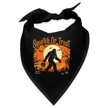 Kniebeugen oder Leckerli Spooky Bigfoot Halloween - Bandana - Schwarz - Vorne