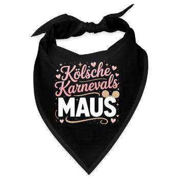 Kölsche Karnevalsmaus Karneval Köln Kölner Maus - Bandana - Schwarz - Vorne