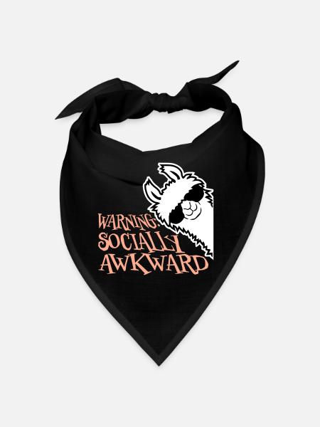 Lama Warning Socially Awkward Sonnenbrille Alpaka - Bandana - Schwarz - Vorne