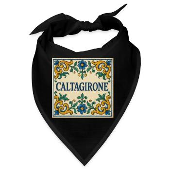 Caltagirone Fliesen Ornament - Bandana - Schwarz - Vorne