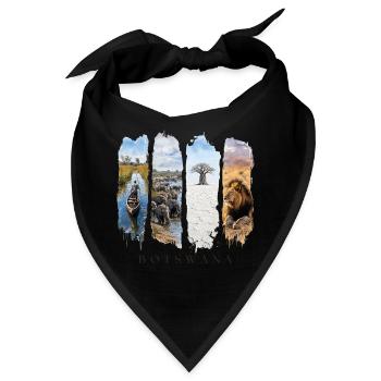 Botsuana Urlaub Travel – Okavango Safari Motiv - Bandana - Schwarz - Vorne