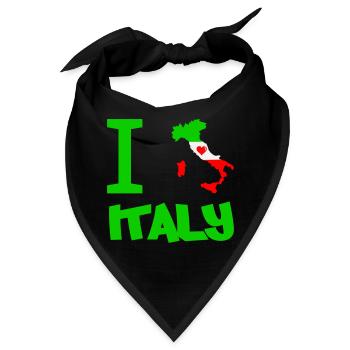 Italien Herzflagge Kunstmotiv - Bandana - Schwarz - Vorne