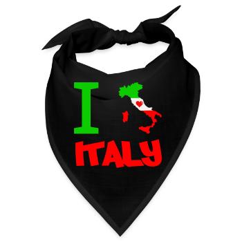 Italien Flagge Herz Motiv - Bandana - Schwarz - Vorne