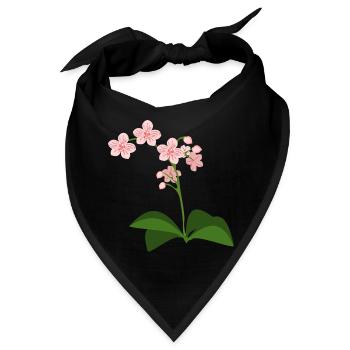 Orchidee - Bandana - Schwarz - Vorne
