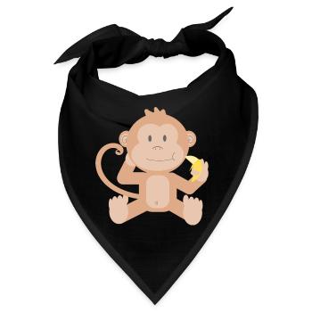 Bananen-Baby-Affe - Bandana - Schwarz - Vorne