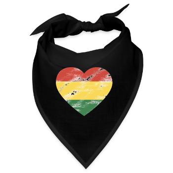 Rasta Herz - Bandana - Schwarz - Vorne