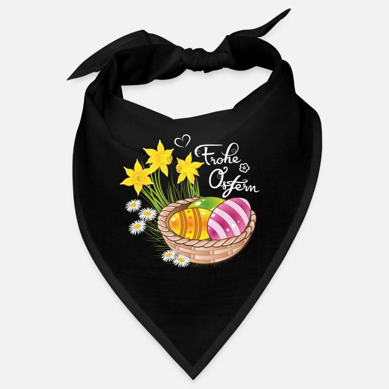 Happy Easter Easter basket Easter eggs Easter flowers eggs Bandana
