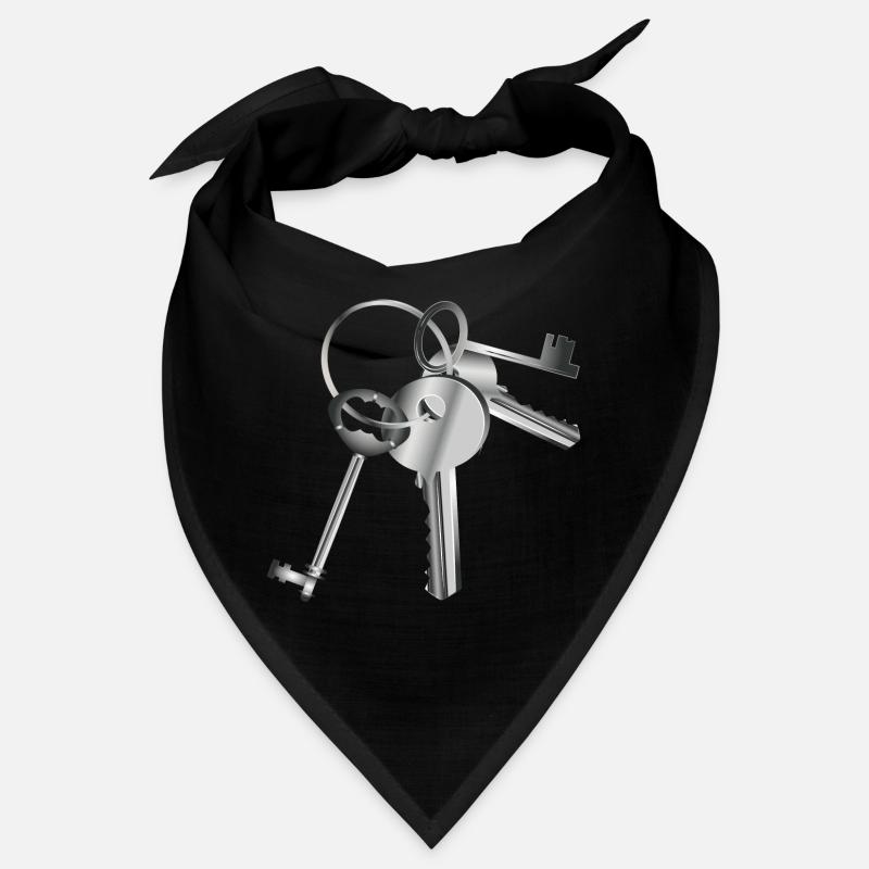 silver-colored keys on a keychain Bandana