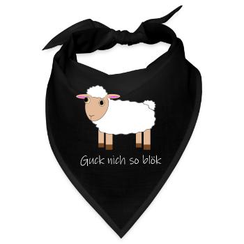 "Guck nich so blök" Glubschaugen Schaf - Bandana - Schwarz - Vorne