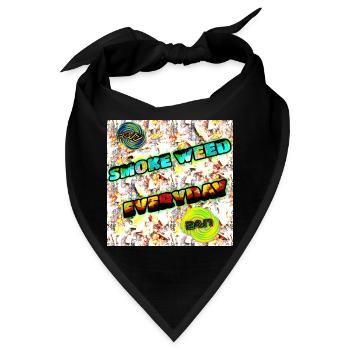 Rauche Haschisch jeden Tag - WeedPicture_1 - 2023 - Bandana - Schwarz - Vorne