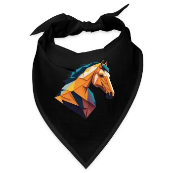 Origami Pferd - Bandana - Schwarz - Vorne