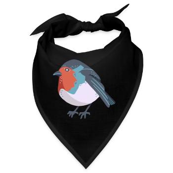 Rotkehlchen - Bandana - Schwarz - Vorne