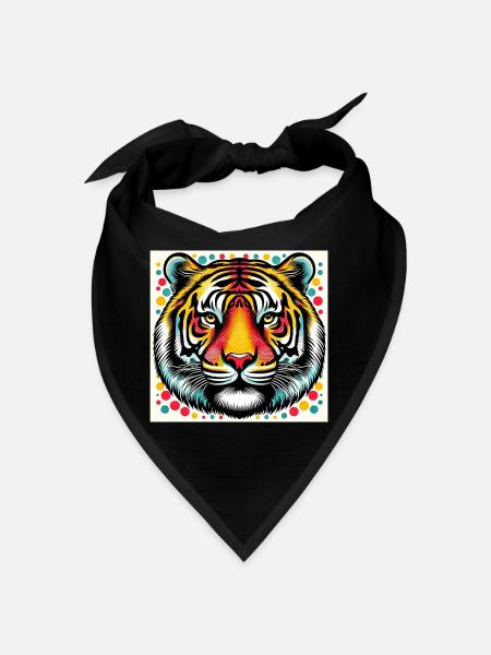 Tiger Pop Art - Bandana - black - Front