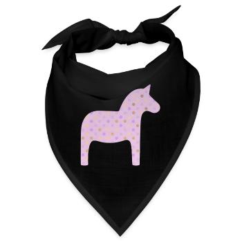Dalapferd rosa Dots skandinavisch Schweden Deko - Bandana - Schwarz - Vorne