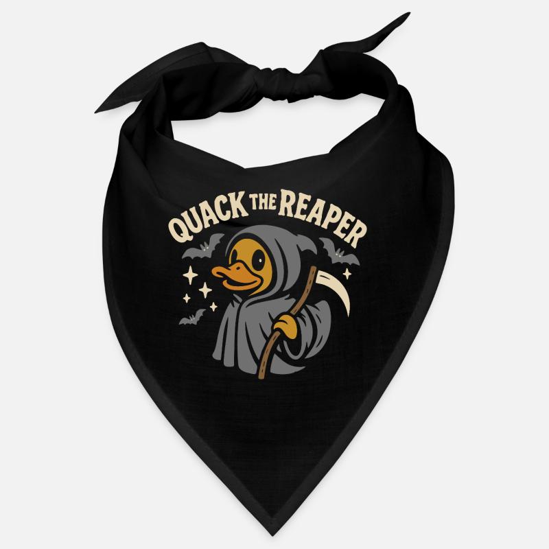 Grim Reaper Rubber Duck with Funny Saying Motif Bandana