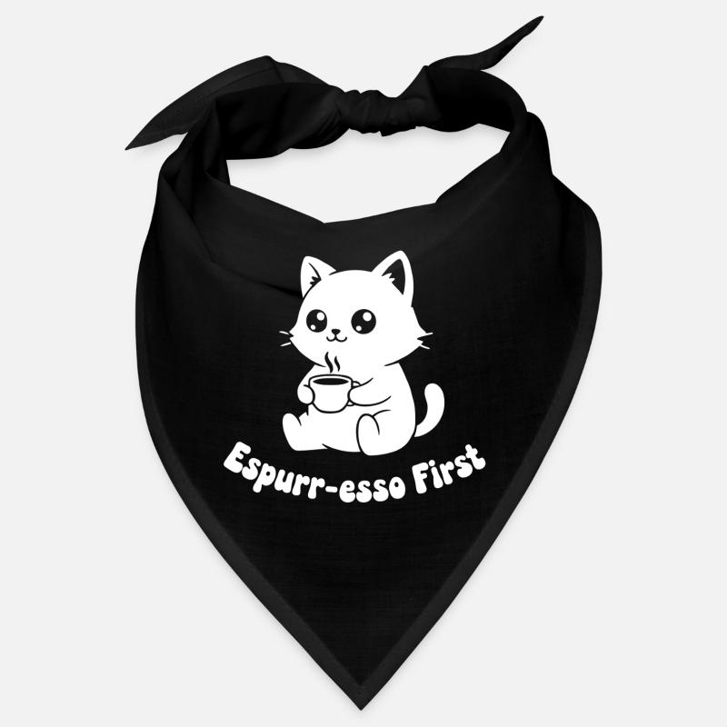 Café chaton latte illustration Bandana