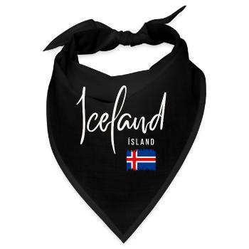 Isländische Wurzeln, ich liebe Island - Bandana - Schwarz - Vorne
