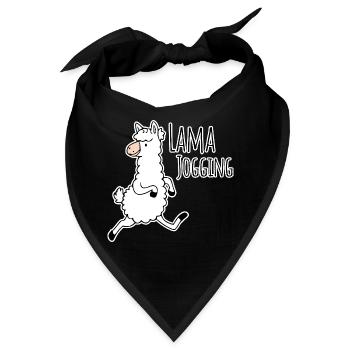 Lama Jogging - lustiges Lama geht joggen, mach mit - Bandana - Schwarz - Vorne