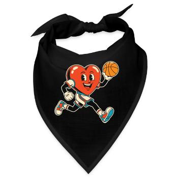Basketball Herz Mascot Sprint - Bandana - Schwarz - Vorne