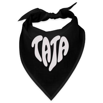Tata – Kleines Herz (Individuelle Farbe) - Bandana - Schwarz - Vorne