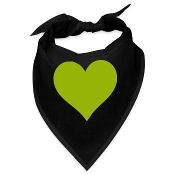 grünes Herz grün  - Bandana - Schwarz - Vorne