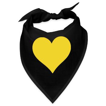 gelbes Herz gelb  Geschenk  - Bandana - Schwarz - Vorne